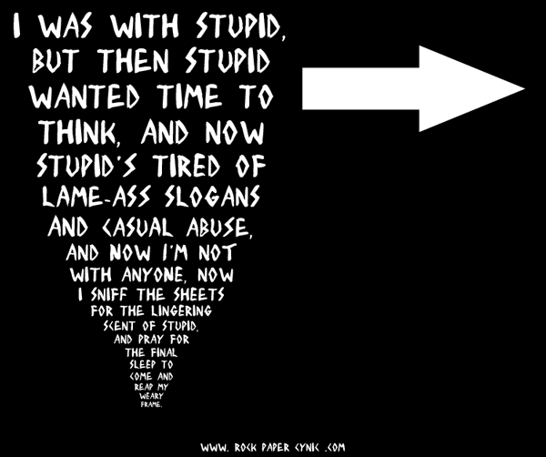 I Used to Be With Stupid stupid gets his revenge, t-shirt style