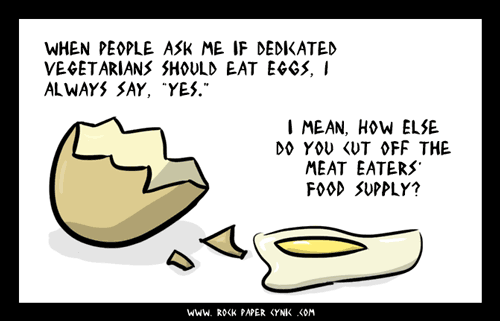 Vegetarians Should Eat Eggs the vegetarians get ahead of the meat-eaters