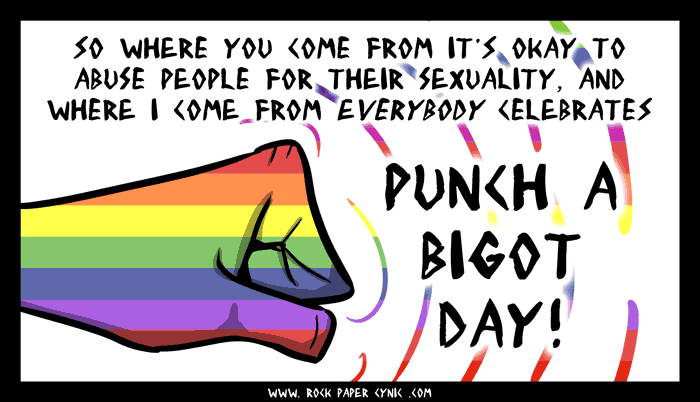 a bigot gets punched in the name of progress?