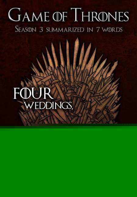 A seven-word summary Game of Thrones Season 3 we give a seven-word summary of Game of Throne Season 3
