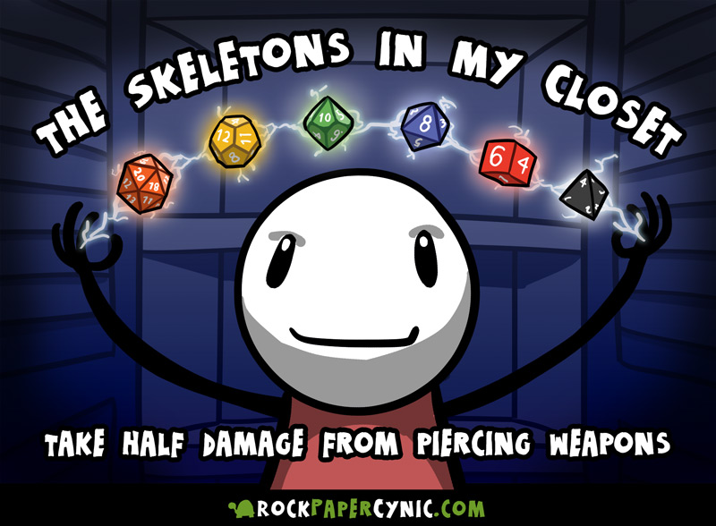 The skeletons in a D&D gamer's closet... one way to tell if you're a hardcore Dungeons and Dragons gamer