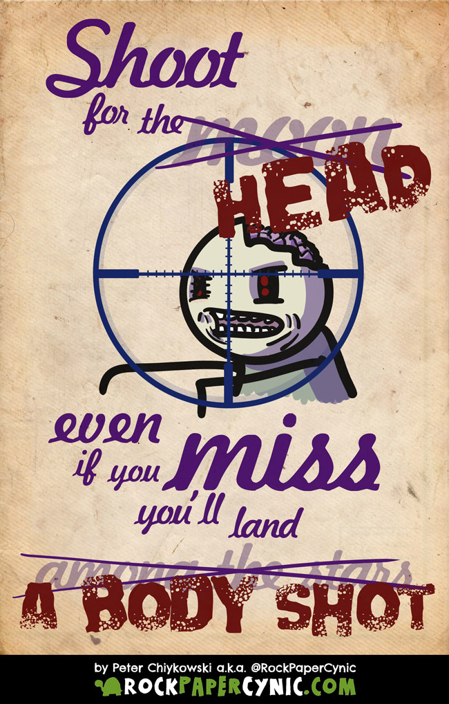 we look at the how the classic SHOOT FOR THE STARS inspirational saying can be adapted for the zombie apocalypse!