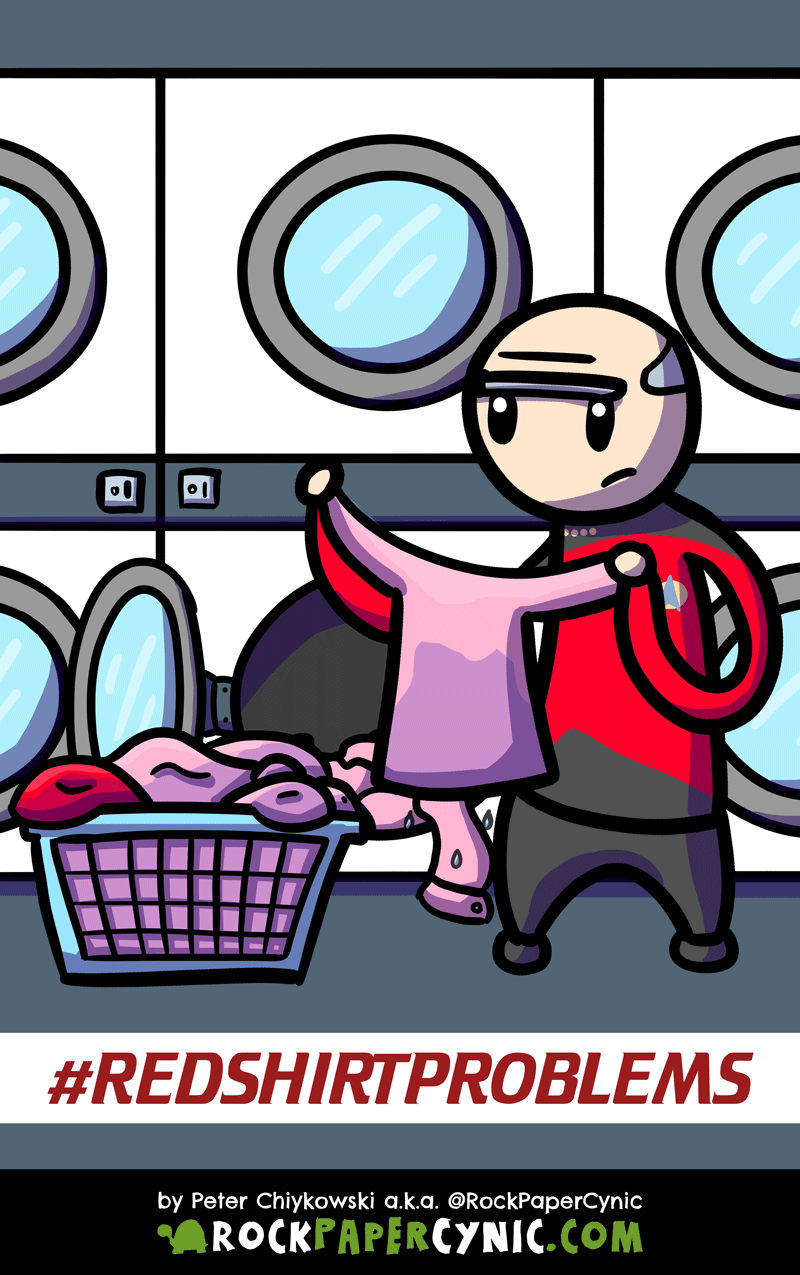 Redshirt Problems Captain Picard attempts to do laundry on the Starship Enterprise and experiences #redshirtproblems