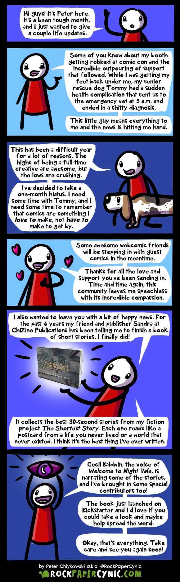 LIFE UPDATE: Takin' a break the author explains some recent developments, a new project, and the reasons for a short hiatus,