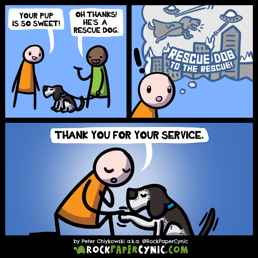 Rescue dog A comic about rescue dogs and dogs who rescue!
